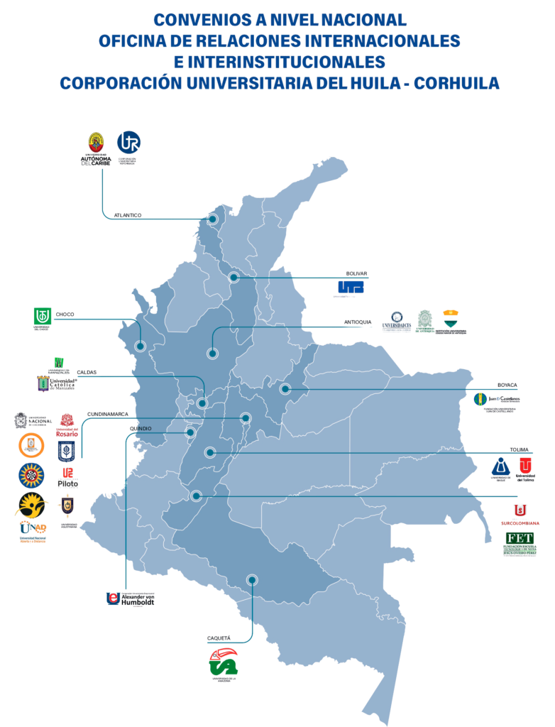 Mapa de convenios y oportunidades de movilidad académica en Colombia