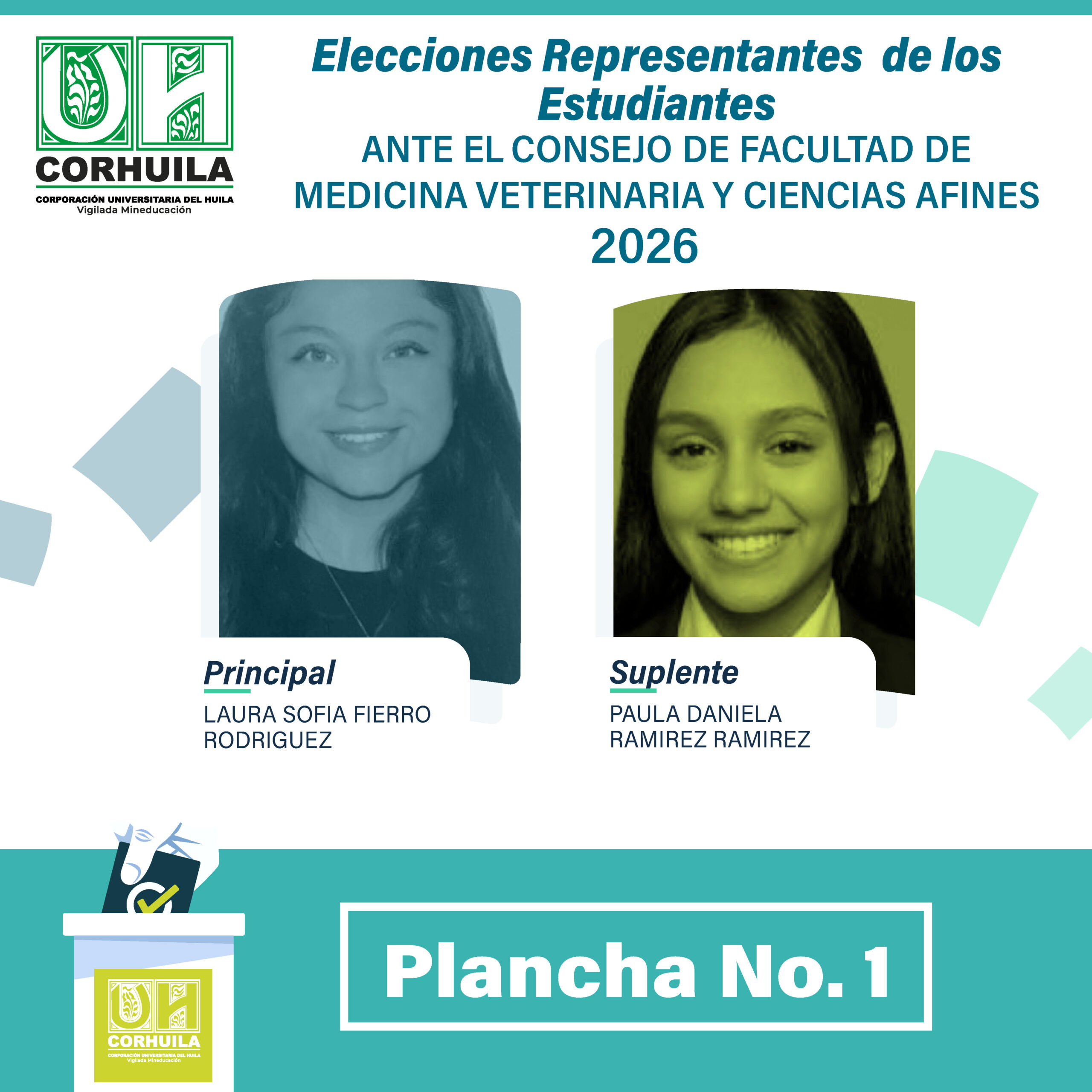 Plancha 1 - Elecciones representante de estudiantes